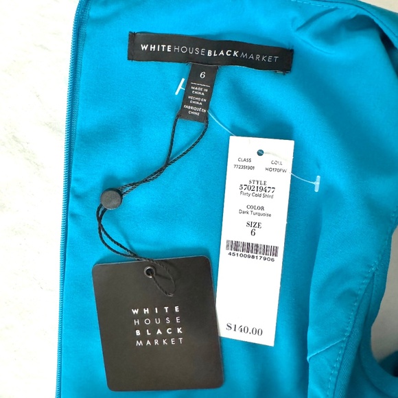 WHBM A-line Dress NWT Cold Shoulder Teal Size 6 - Picture 5 of 7